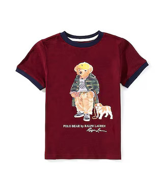 Polo Ralph Lauren Little Boys Short-Sleeve Polo Bear Ringer T-Shirt | Dillard's | Dillard's