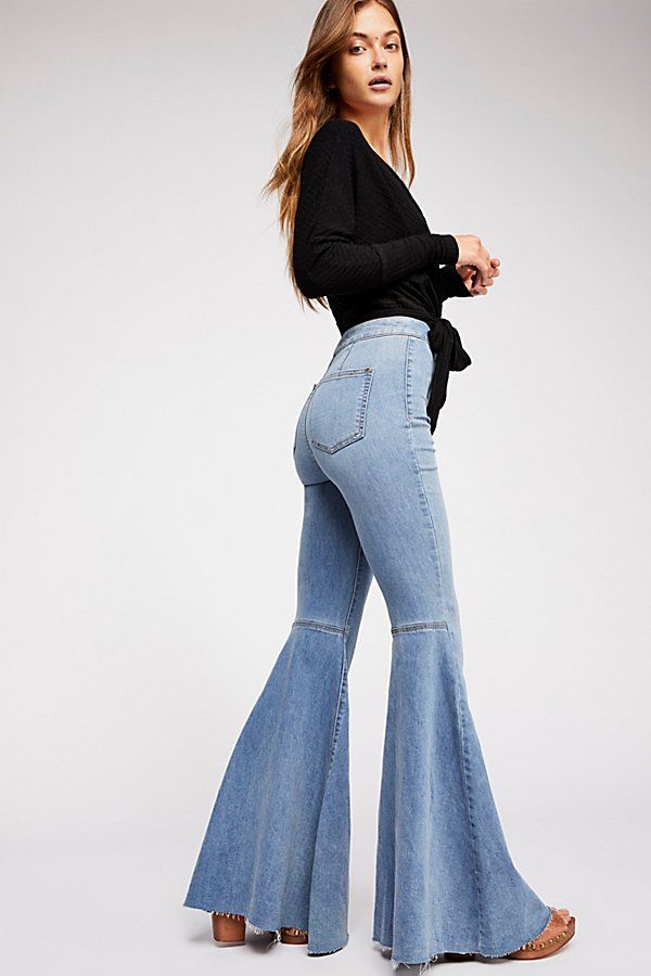 Just Float On Flare Jeans by We The Free at Free People, Bermondsey Blue, 29 S | Free People (Global - UK&FR Excluded)