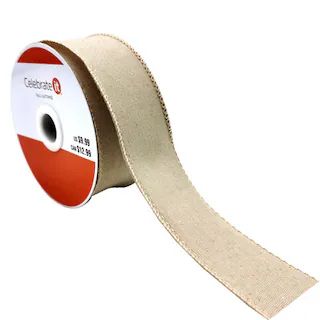 1.5" x 30ft. Cream Linen with Glitter Ribbon by Celebrate It® | Michaels | Michaels Stores