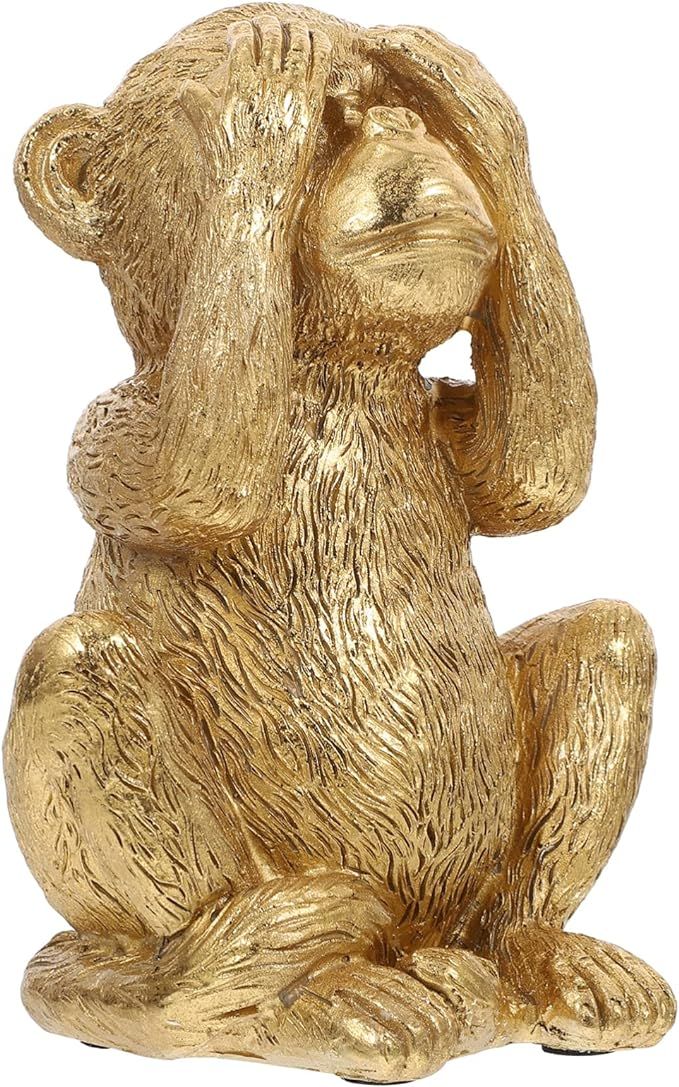HANABASS 3 Wise Monkeys Statue Resin Gold Monkey Decor Hear No See No Speak No Evil Figurine Home... | Amazon (US)