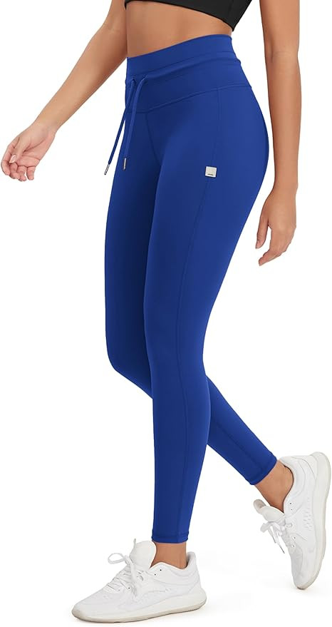 ODODOS Women's Drawstring Tie Daily Leggings 25" / 28" High Waist Workout Yoga Pants | Amazon (US)