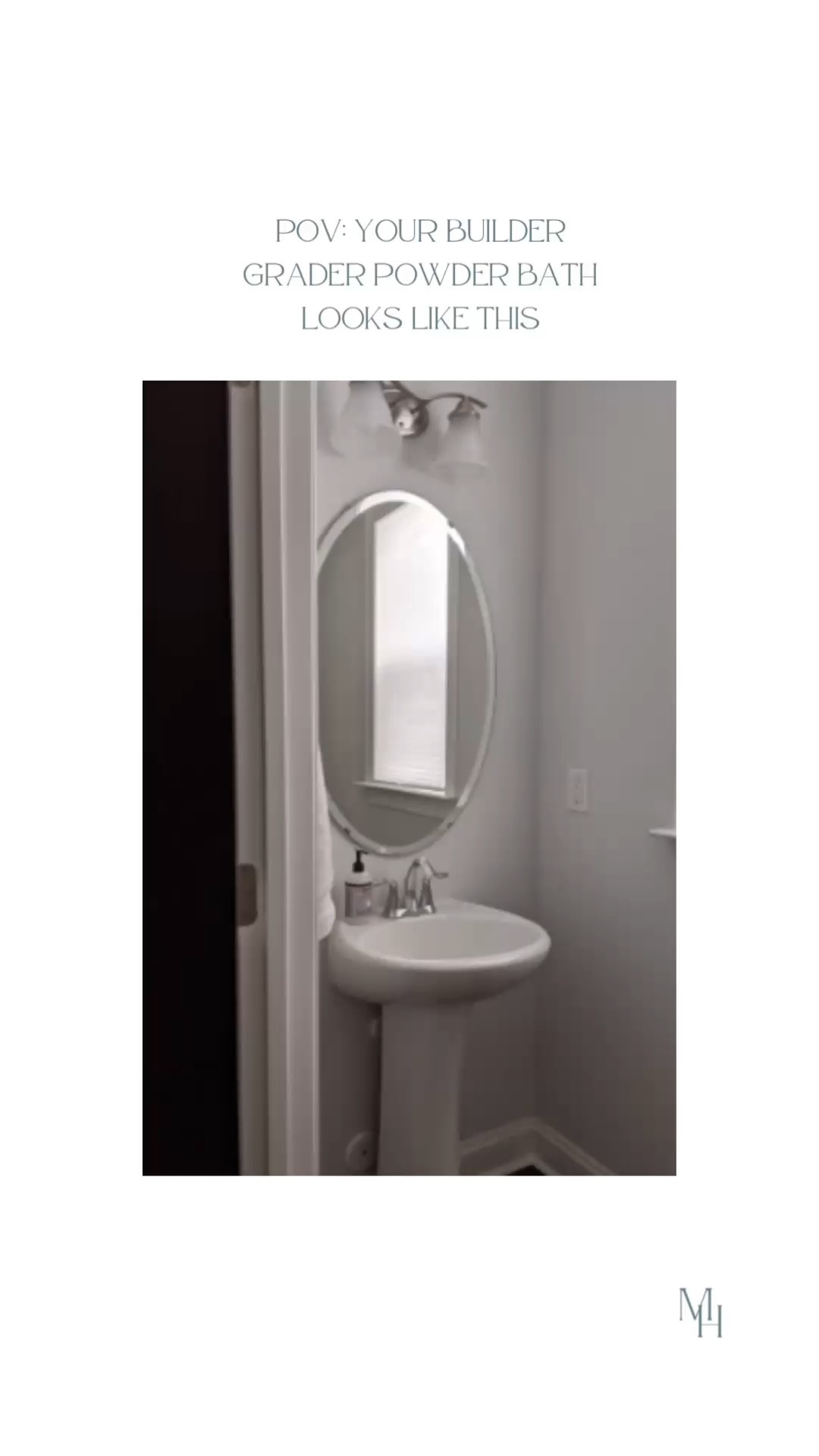 Time to upgrade your #buildergrade #powderbathroom with me! 