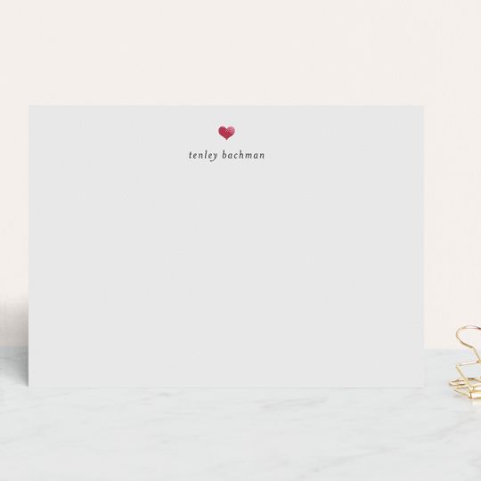 "For Heart's Sake" - Customizable Foil-pressed 5x7 Personalized Stationery in White by Michelle P... | Minted