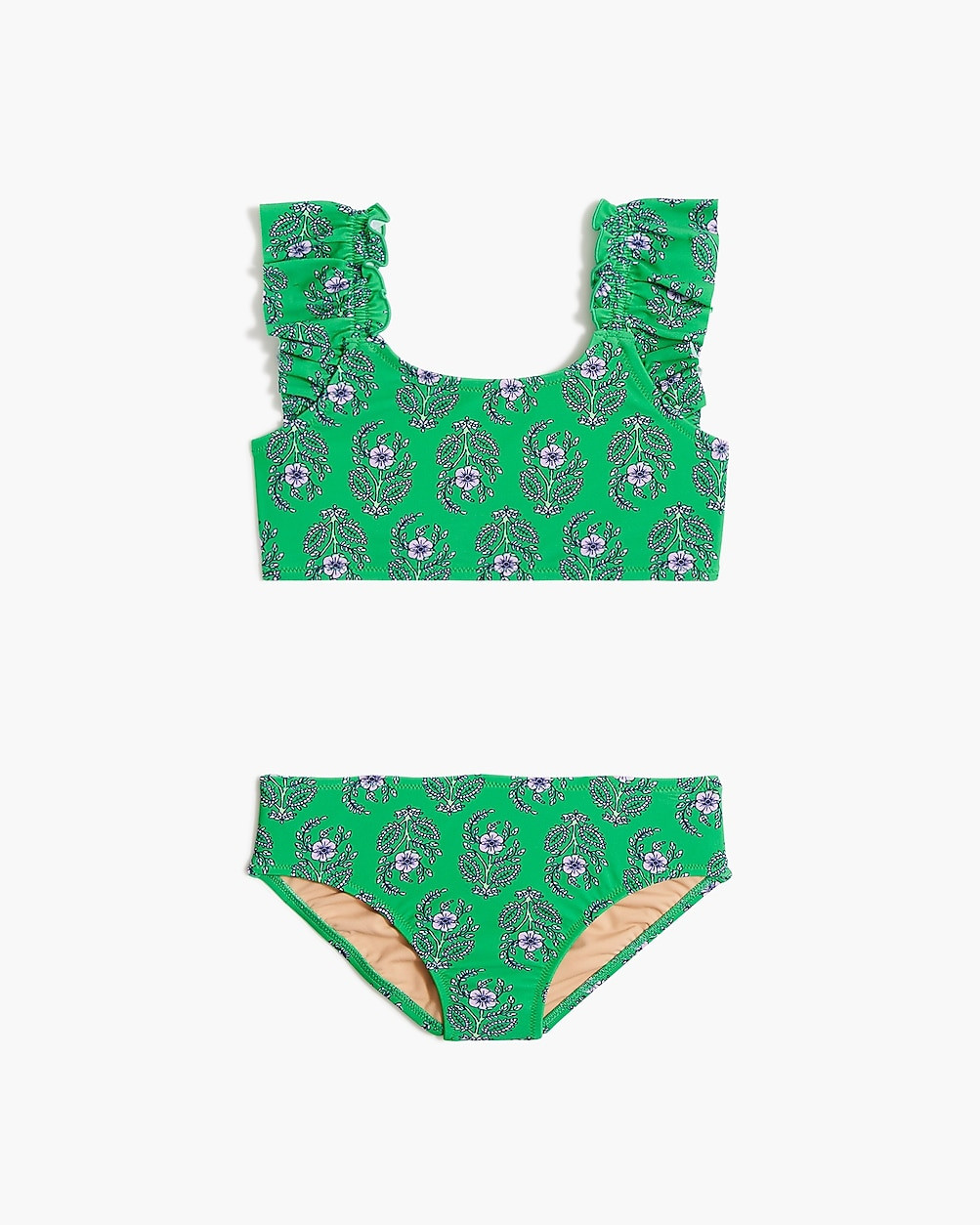 Girls' printed ruffle-strap bikini set | J.Crew Factory