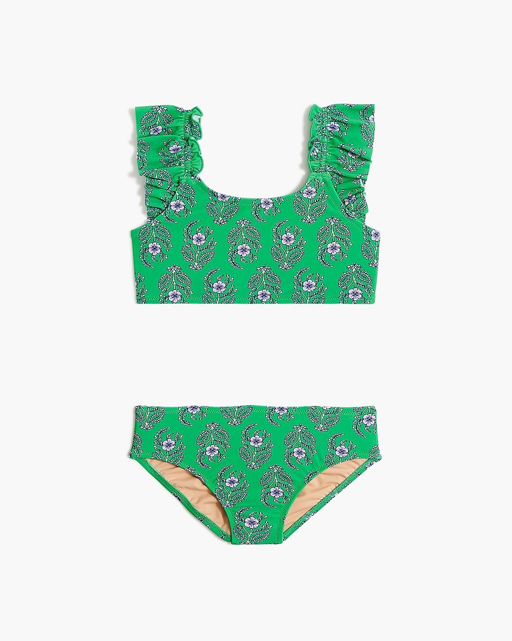 Girls' printed ruffle-strap bikini set | J.Crew Factory