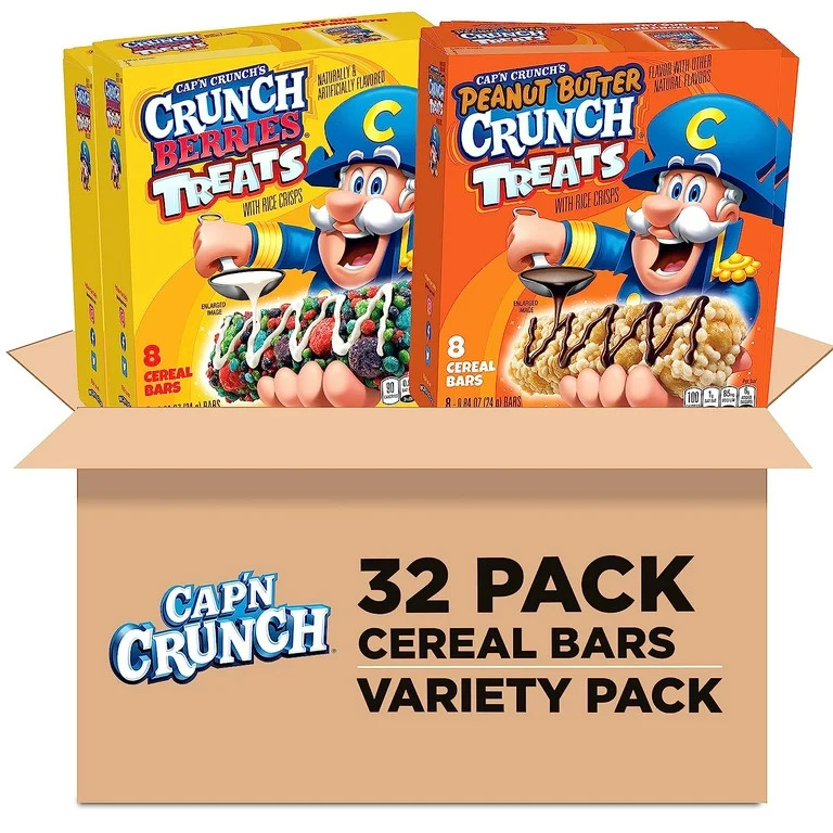 Cap'n Crunch Treats Bars 32 x 0.8 oz Variety Pack | Walmart (US)