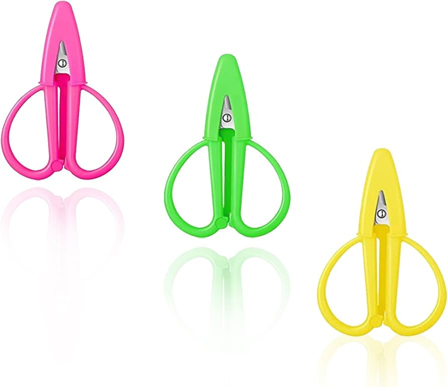 3 Pack Mini Scissors Set - Travel-Sized Tiny Small Scissors with Cover - Portable Snips for Sewin... | Amazon (US)
