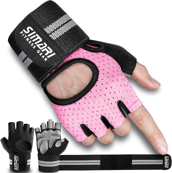 SIMARI Breathable Workout Gloves for Men Women, Padded Weight Lifting Gloves with Wrist Wraps Sup... | Amazon (US)