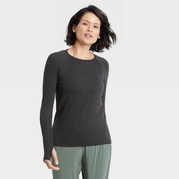 Women's Textured Seamless Long Sleeve Top - All in Motion™ | Target