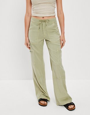 AE Dreamy Drape Stretch Super High-Waisted Baggy Wide-Leg Pant | American Eagle Outfitters (US & CA)