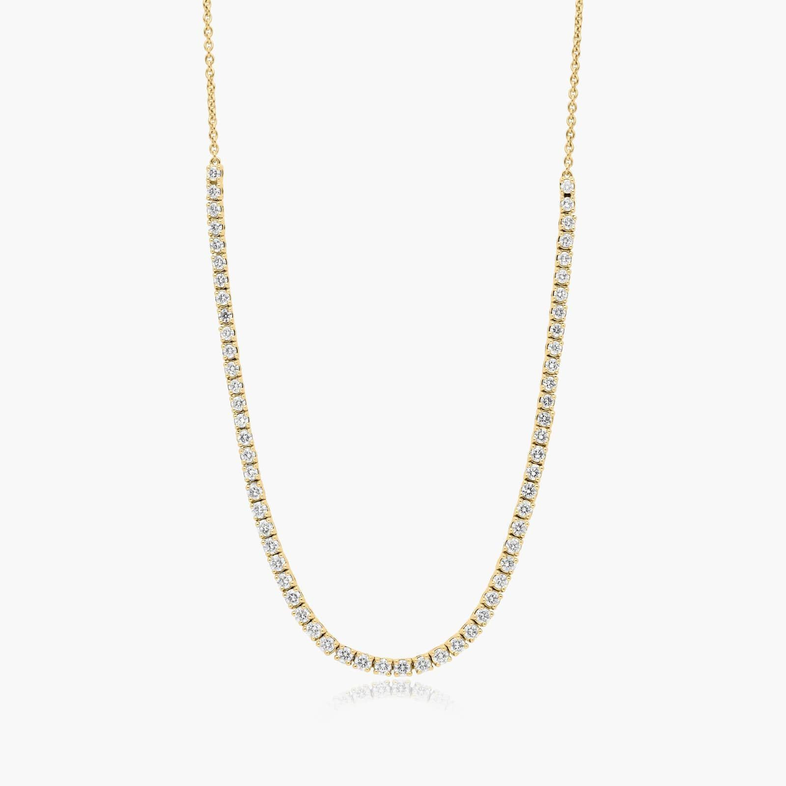 14K Yellow Gold Lab-Grown Diamond Half Tennis Necklace (2.00 CTW - F-G / VS1-VS2)-81806y1408l | JamesAllen