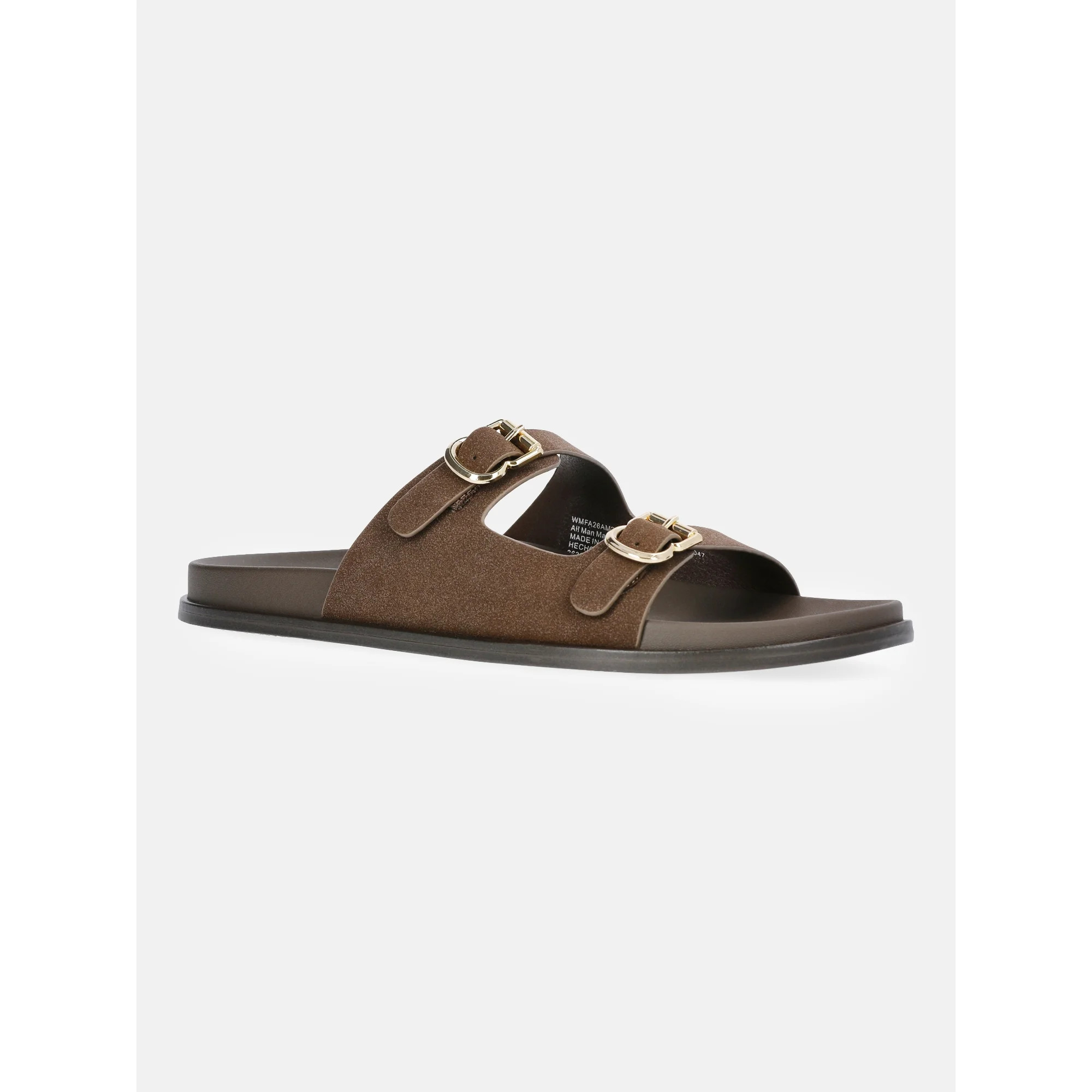 Free Assembly Women's Double Strap Footbed Slide Sandals | Walmart (US)