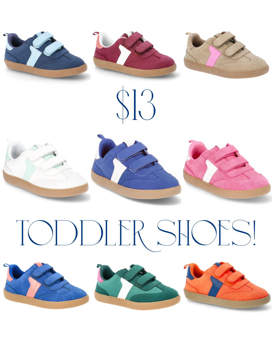 $13 toddler shoes in a variety of different colors!

Walmart finds, kids style, shoes, sneakers, boys, girls 

 #LTKShoeCrush #LTKKids