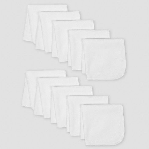 Gerber Baby Cotton 10pk Washcloths - White | Target
