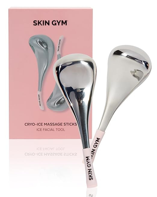 Skin Gym Cryo-Ice Massage Sticks, Stainless Steel Cooling Face Roller for Puffiness, Circulation ... | Amazon (US)