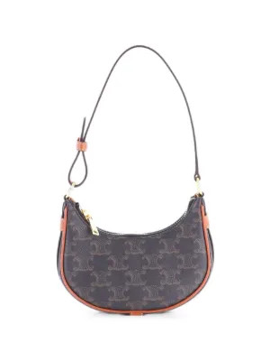 Celine Pre-Owned Ava Bag Triomphe Coated Canvas Mini Shoulder Bag | Brown | FARFETCH UK | Farfetch Global