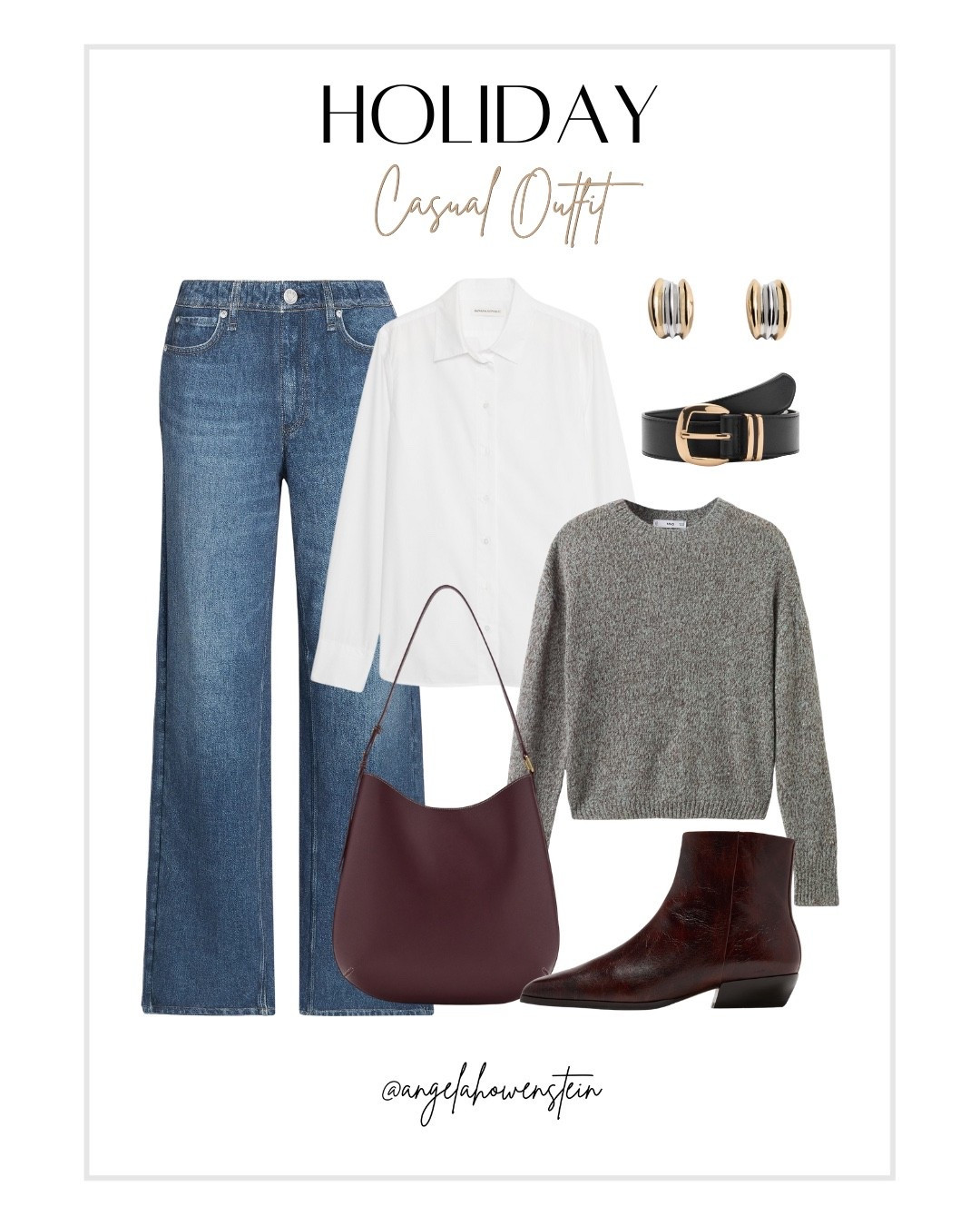 Easy holiday uniform.
A classic white shirt, soft knit, great denim, and the perfect ankle boot.
Simple, polished, and put-together for any casual holiday moment.

#LTKholidaystyle #LTKwinter #LTKcasual #classicstyle #casualoutfit #winteroutfit #denimstyle #casualchic #modernclassic



#LTKOver40 #LTKHoliday #LTKootd