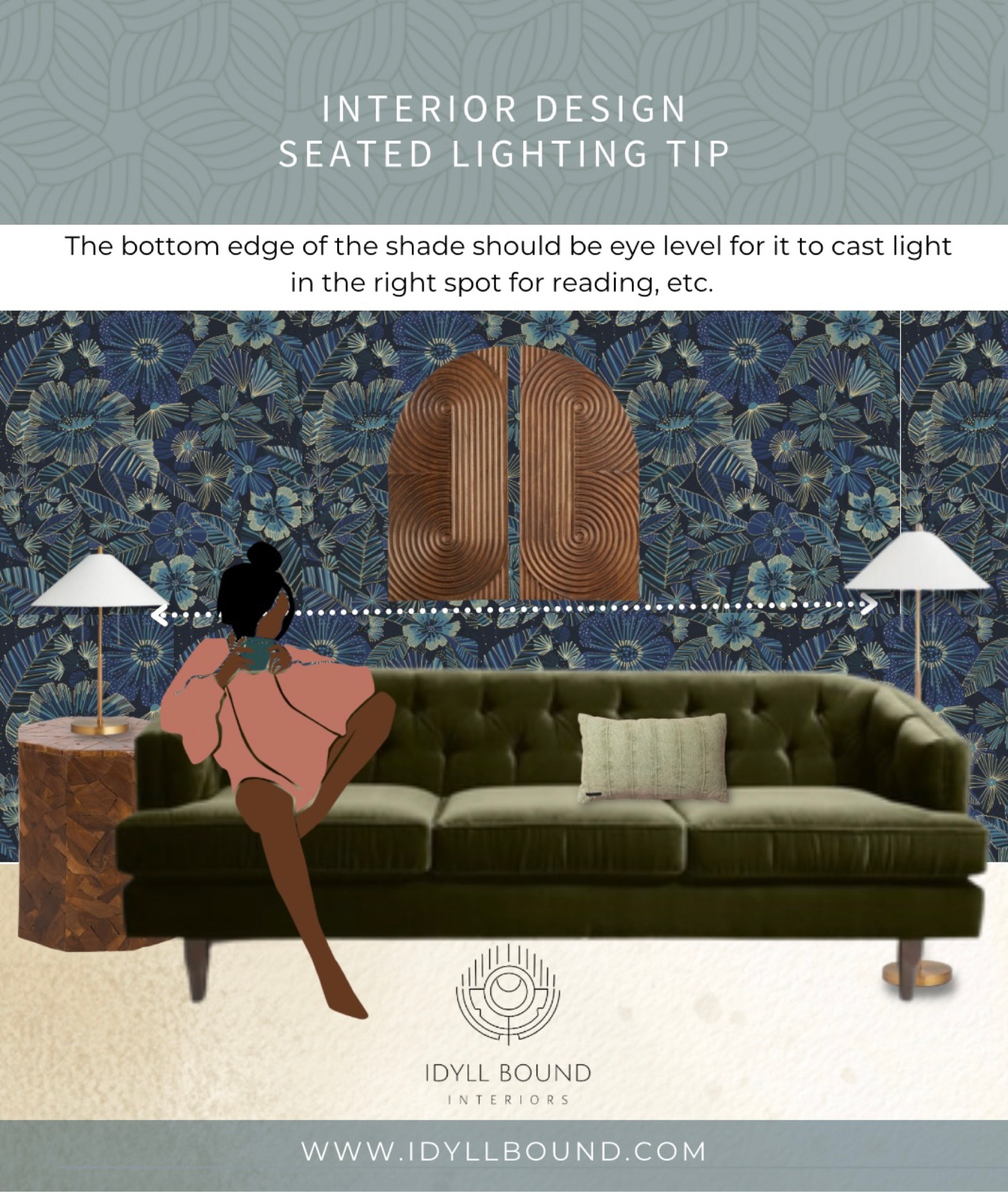 When adding lighting for your seating area be sure the bottom edge of your light shade is eye level to ensure sufficient light dispersion for reading and other tasks! 

#LTKhome #LTKFind #LTKstyletip