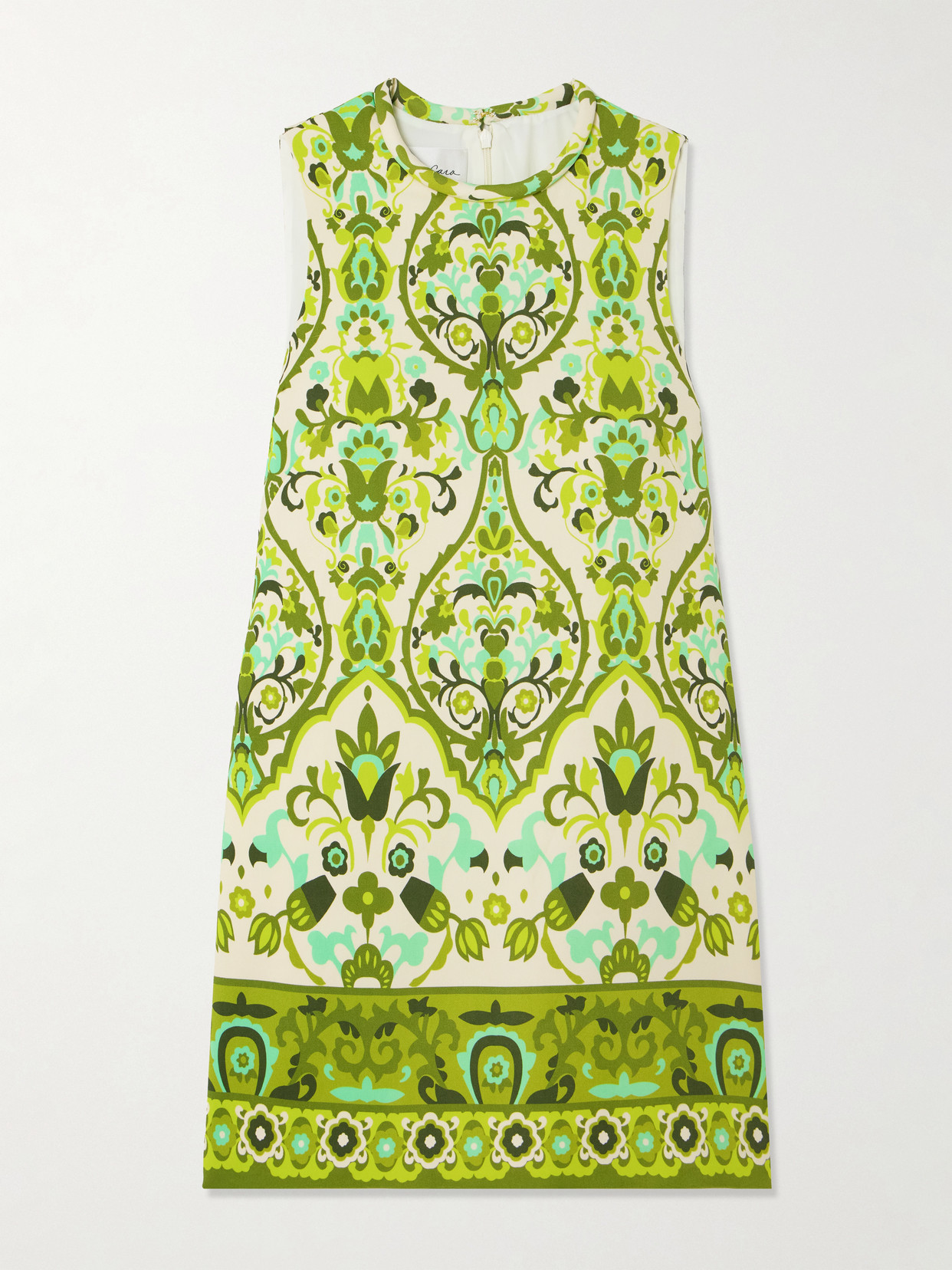 Cara Cara - Mackenzie Printed Stretch-crepe Mini Dress - Green | NET-A-PORTER (US)