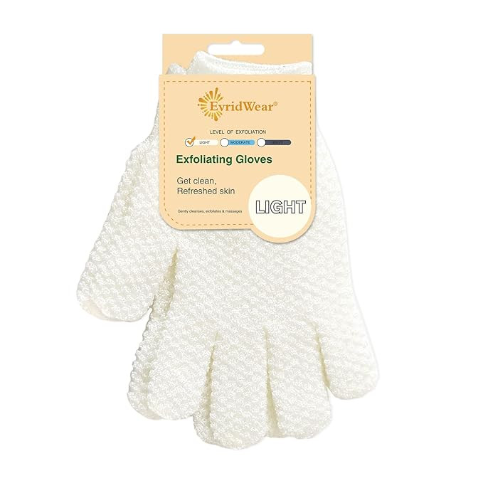 Evridwear Exfoliating Dual Texture Bath Gloves for Shower, Spa, Massage and Body Scrubs, Dead Ski... | Amazon (US)