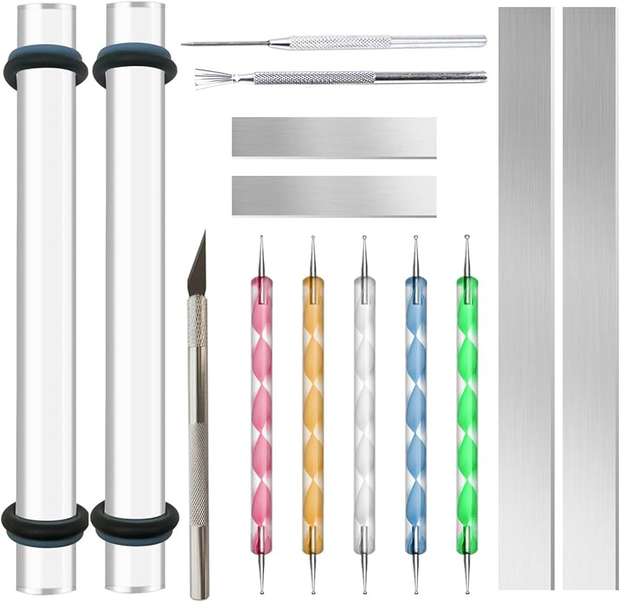 14 Polymer Clay Tools Acrylic Roller Clay Rolling Pin with Thickness Rings Tissue Blade Sculpting... | Amazon (US)