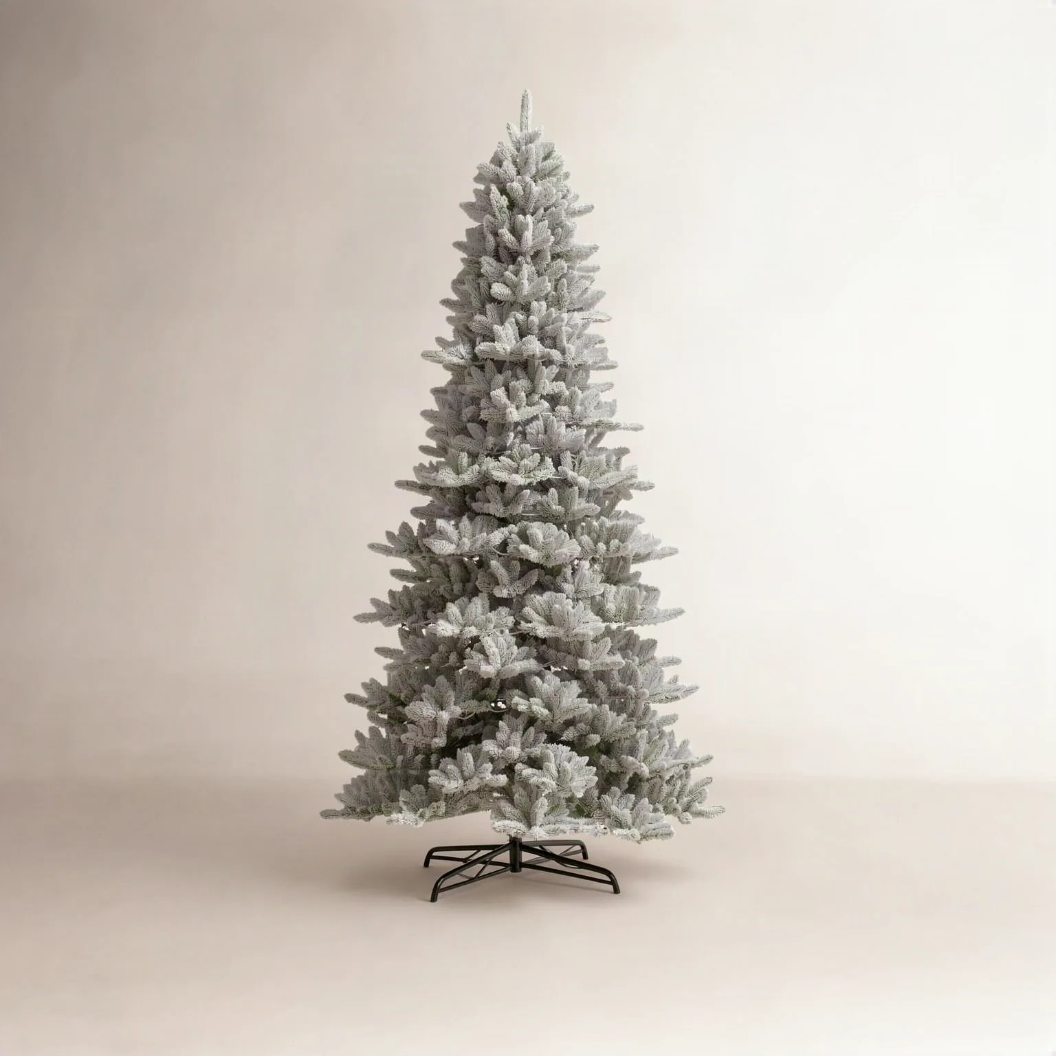 Herolinda 11' Pre-Lit Flocked Slim Fir Artificial Christmas Tree with 950 Warm White Lights | Joss & Main