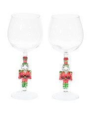 2pk Figural Nutcracker Stemmed Glasses | TJ Maxx