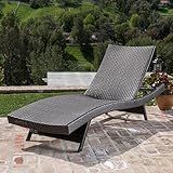 Christopher Knight Home Thira Outdoor Wicker Chaise Lounge with Aluminum Frame, Mix Mocha | Amazon (US)