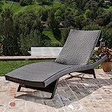Christopher Knight Home Thira Outdoor Wicker Chaise Lounge with Aluminum Frame, Mix Mocha | Amazon (US)