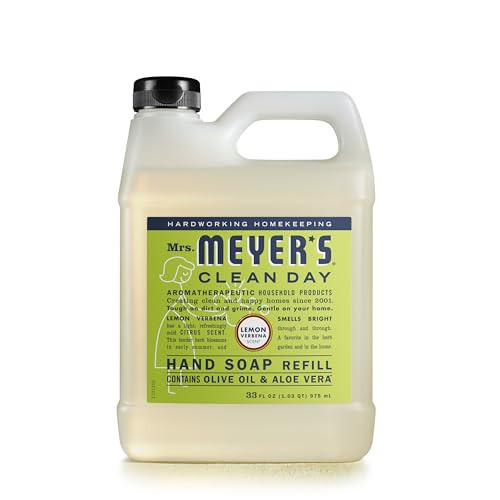 MRS. MEYER'S CLEAN DAY Liquid Hand Soap Refill, Cruelty Free, Lemon Verbena Scent, 33 oz | Amazon (US)