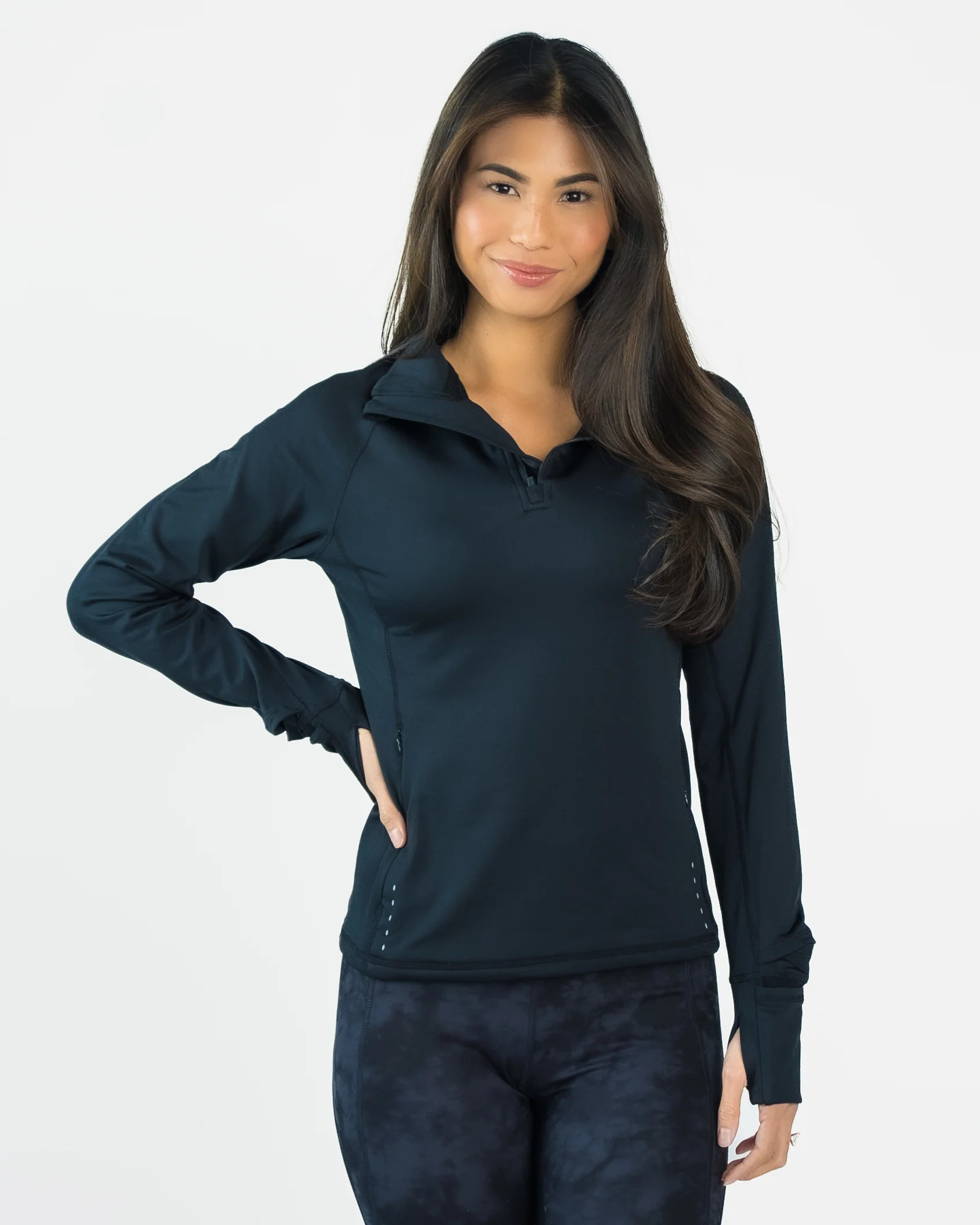 Thermal Quarter Zip - Black | Senita Athletics