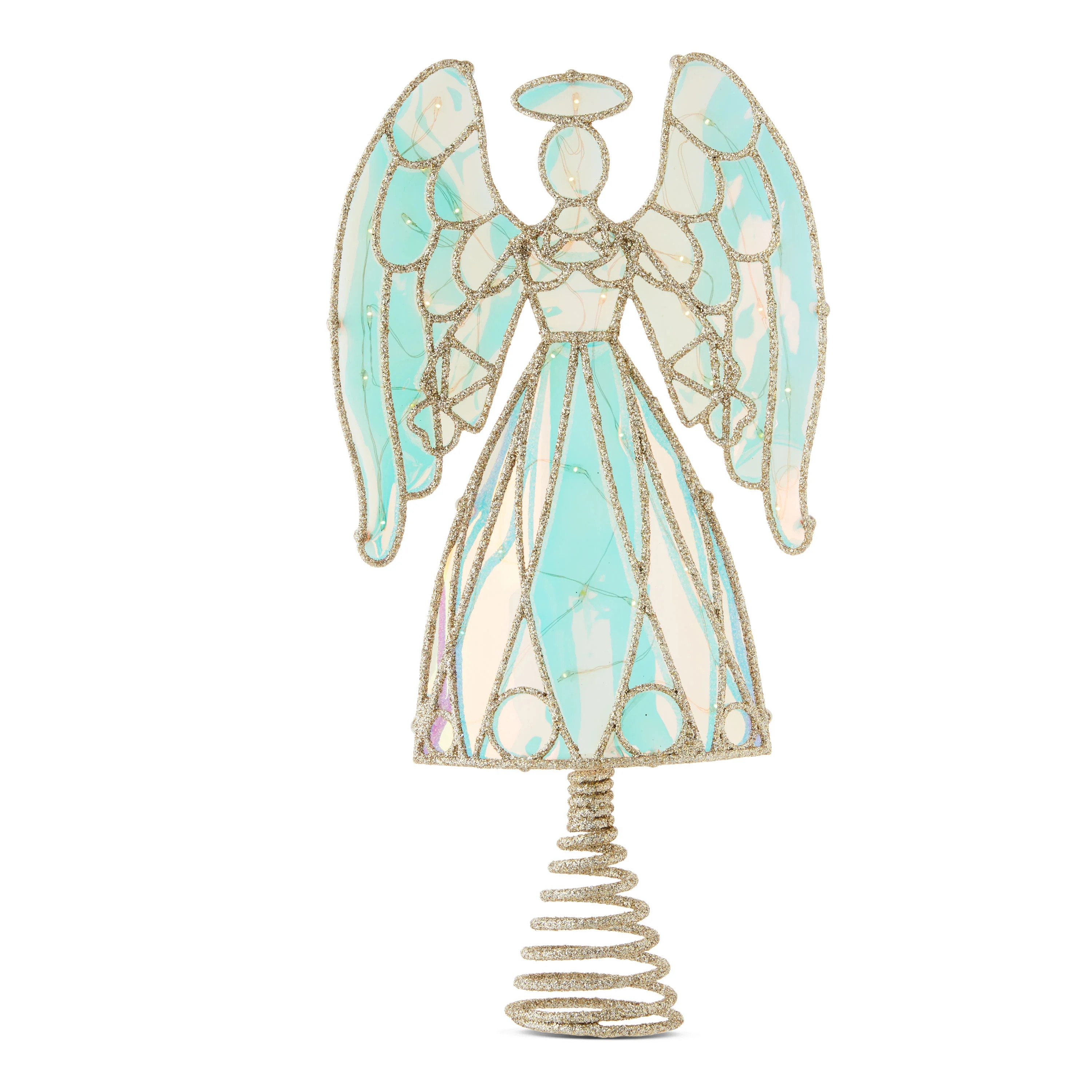 LED Prismatic Angel Christmas Tree Topper, Clear, 13", by Holiday Time | Walmart (US)