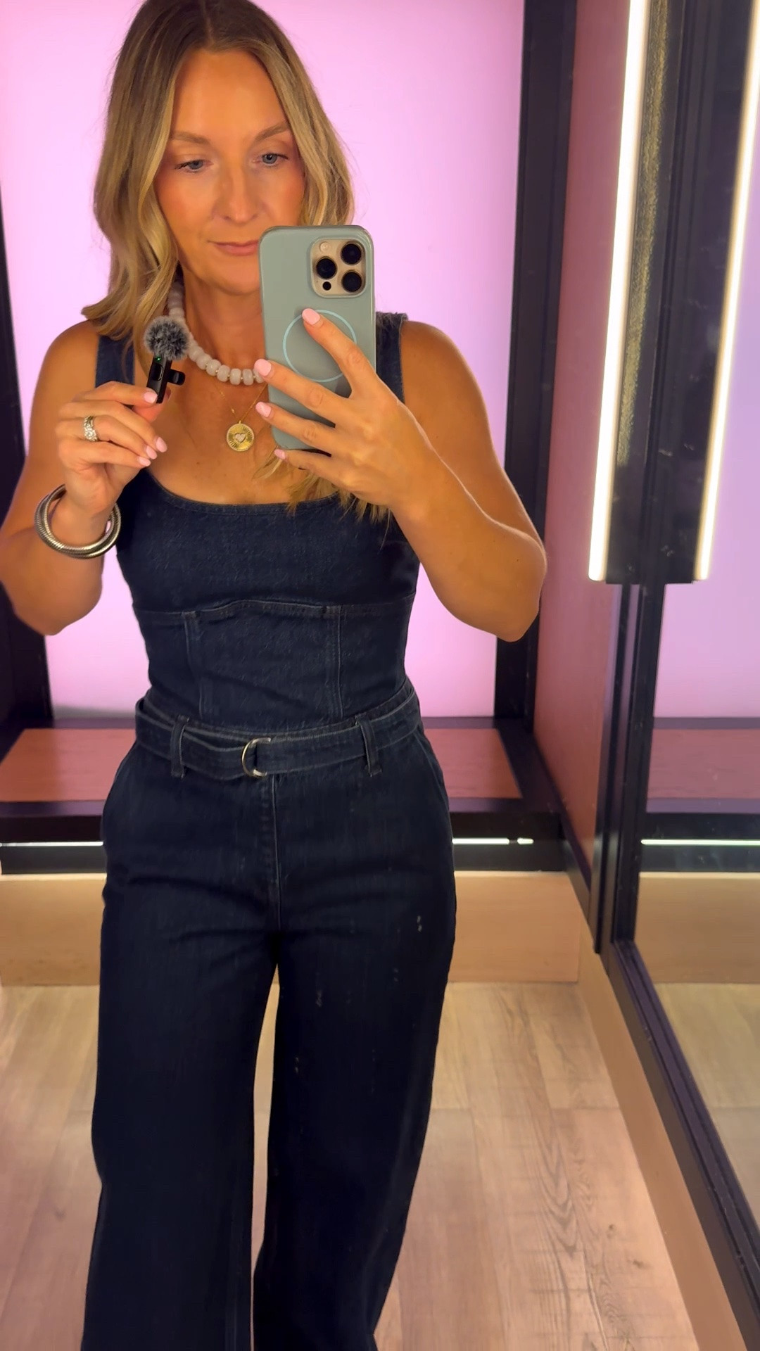 Wearing this Abercrombie denim jumpsuit in a small.  They do have tall and petite options as well.

#LTKPetite #LTKOver40