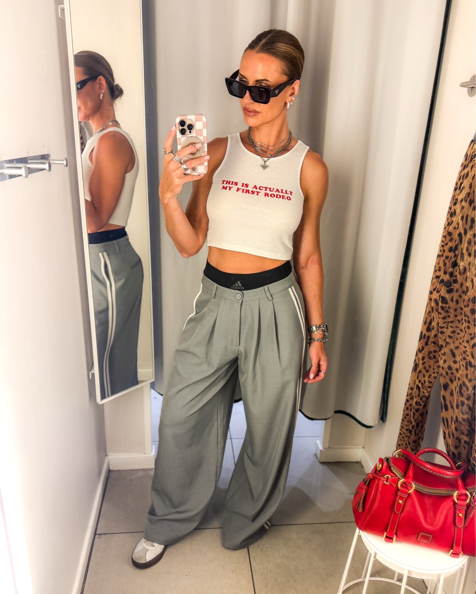 Quick fit check 🕶️ 
Full disclosure: this too is not the best quality but I love the saying so much that idc 😜 

Size UP in the top and size DOWN two sizes in the pants. I went down one size and wish I’d have gone down one more.

#LTKootd #LTKOver40 #LTKTall