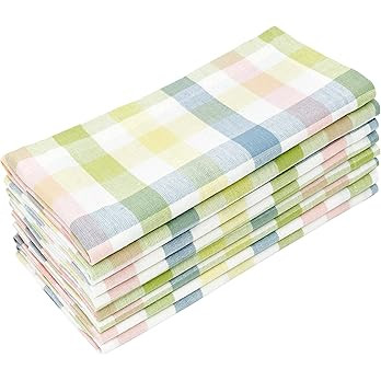 COTTON CRAFT Gingham Buffalo Plaid Check Napkins - Spring Easter Bunny Pastel Luncheon Dinner - S... | Amazon (US)