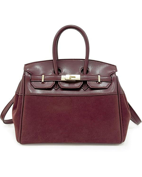 Travistar Suede Crossbody Bag for Women - Small Leather Suede Purses Retro Top Handle Handbags Sh... | Amazon (US)