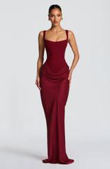 Cornelia Maxi Dress - Burgundy | Babyboo (global)