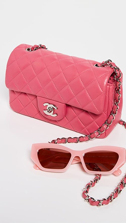 What Goes Around Comes Around Chanel Pink Lambskin Rectangular Flap Bag | SHOPBOP | Shopbop