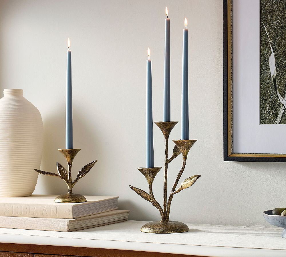 Botanical Forged Iron Candle Holder | Pottery Barn (US)