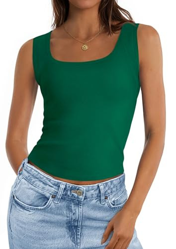 PRETTYGARDEN Tank Tops for Women 2026 Summer Fitted Sleeveless T Shirts Scoop Neck Cute Basic Tee... | Amazon (US)