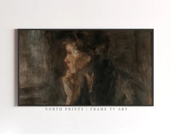 Samsung Frame TV Art  Vintage Moody Rustic Portrait Oil | Etsy | Etsy (US)