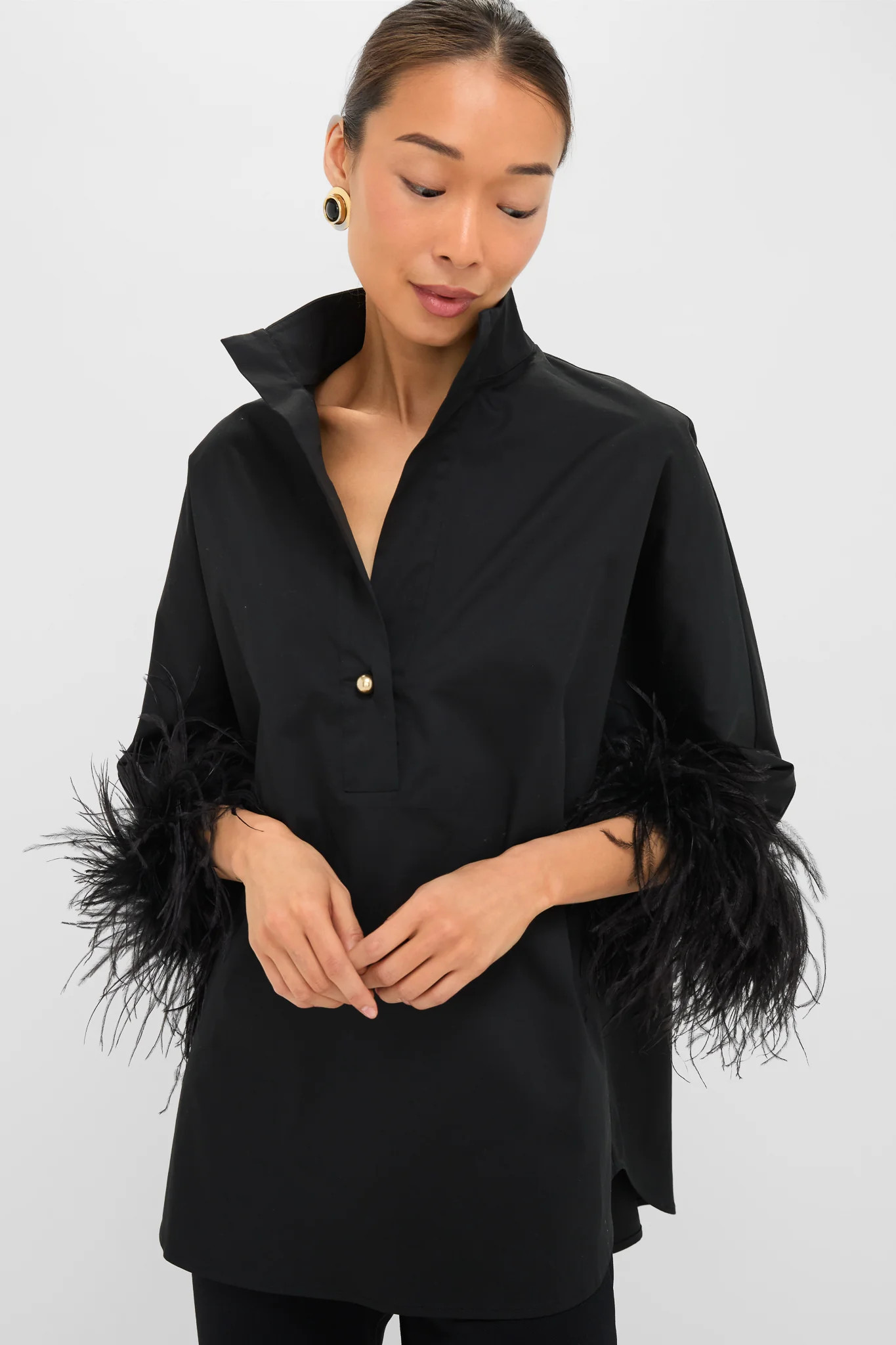 Black Feather Willow Blouse | Tuckernuck (US)