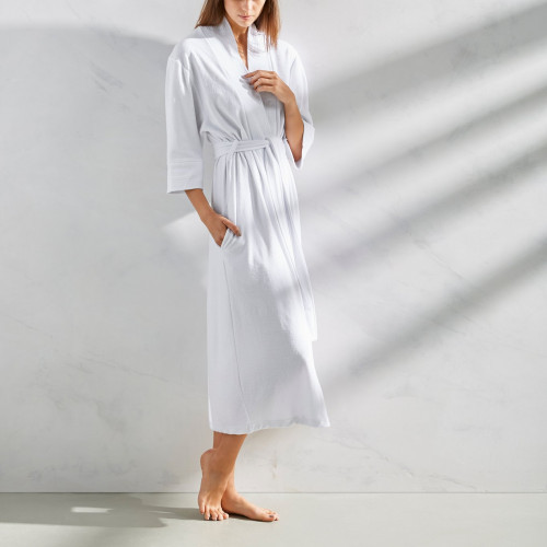 Kassatex Marlow White Bath Robe S/M | Gracious Style