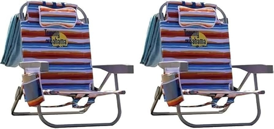 Tommy Bahama Backpack Beach Chair 2 Pack Aluminum (Tropical Sunset) | Amazon (US)