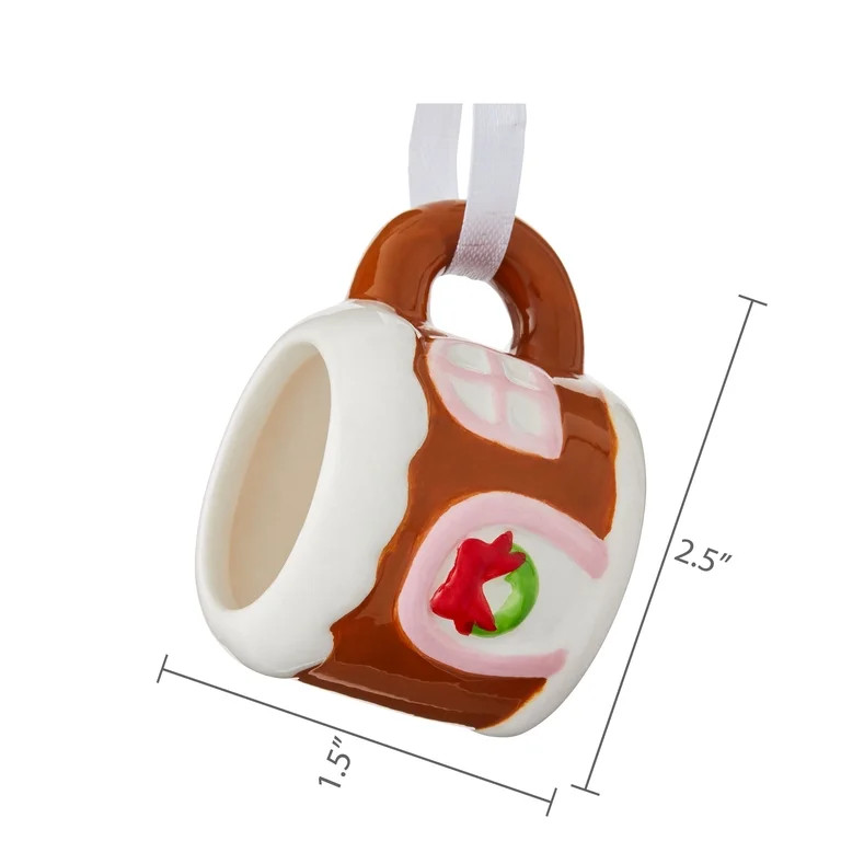 Mr. Christmast Gingerbread House Mini Mug Ornament 1.5", Brown | Walmart (US)