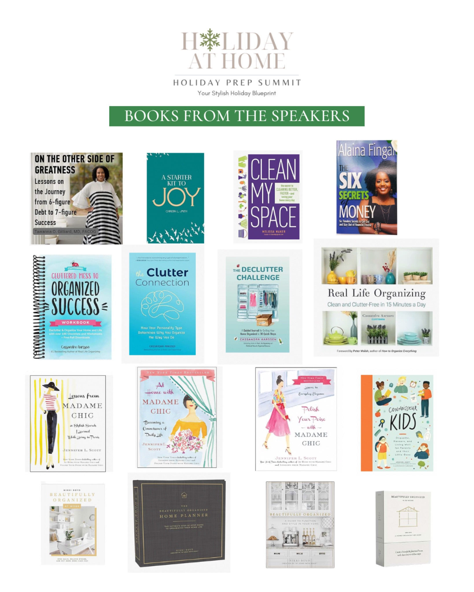 Books from the 2024 Holiday At Home Summit.