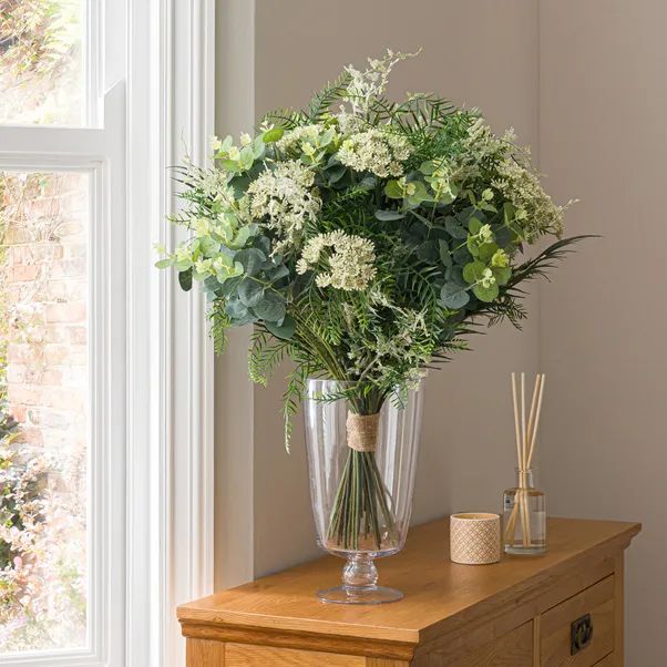 Florals Forever Artificial Green Darcy Foliage Luxury Bouquet | Dunelm