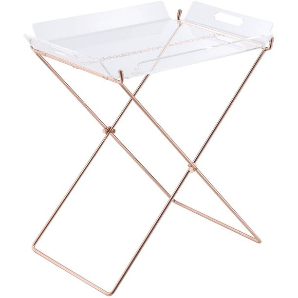 ACME Cercie Tray Table, Clear Acrylic and Copper - Walmart.com | Walmart (US)