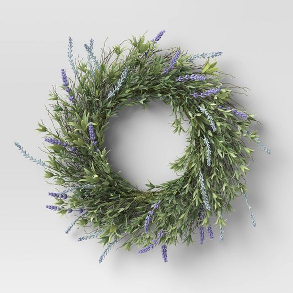 22" Artificial Lavender Wreath - Threshold™ | Target