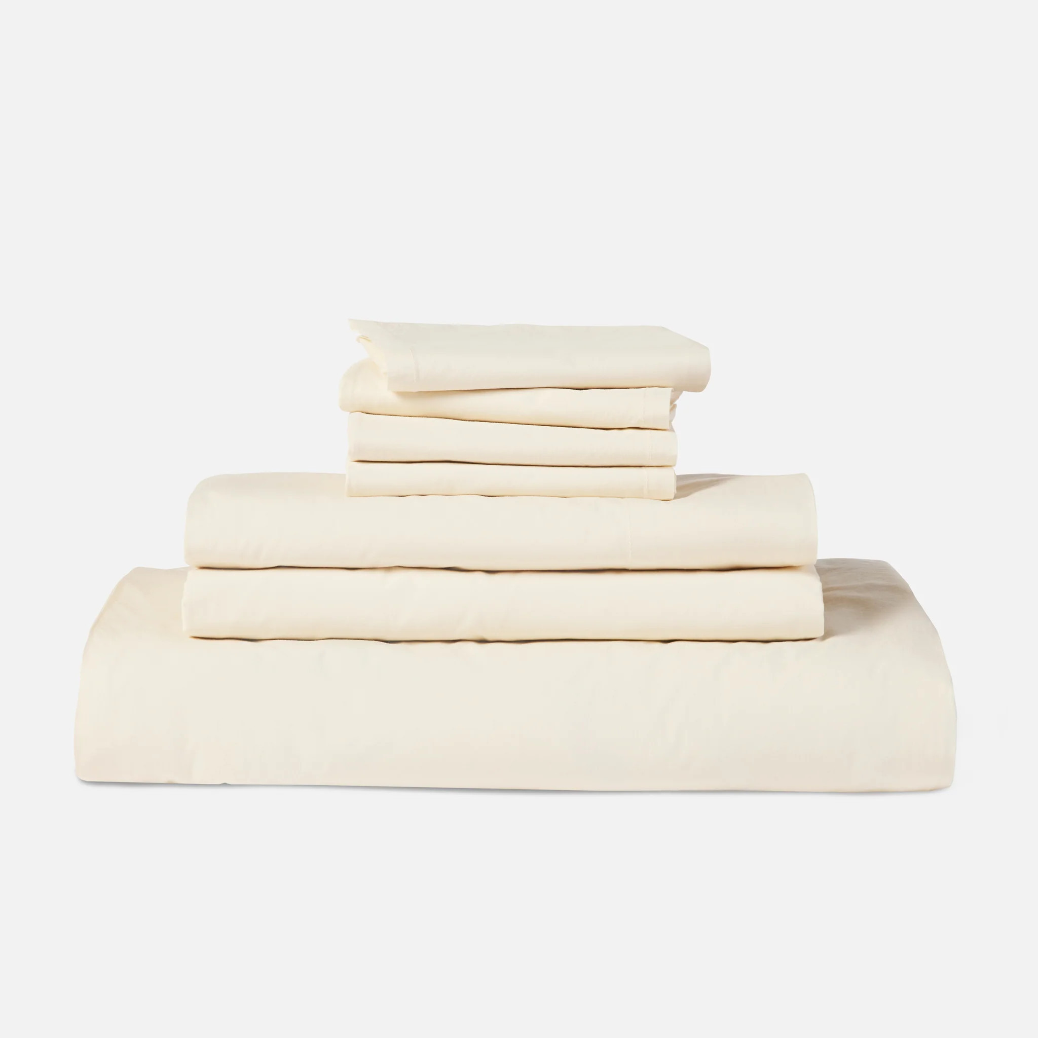 Brooklinen Organic Cotton Hardcore Sheet Bundle size Queen in Vanilla | Brooklinen